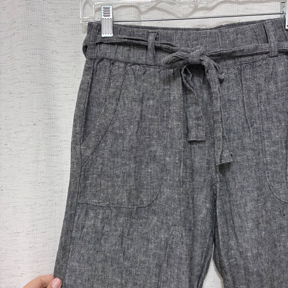 New York & Company Soho Street Linen Blend Pants Gray XS Capsule Minimalist
